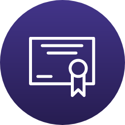 purple icon certificate